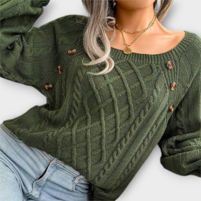 Malia - Suéter de Punto con Botones Malia - Suéter de Punto con Botones A minha loja Verde S 