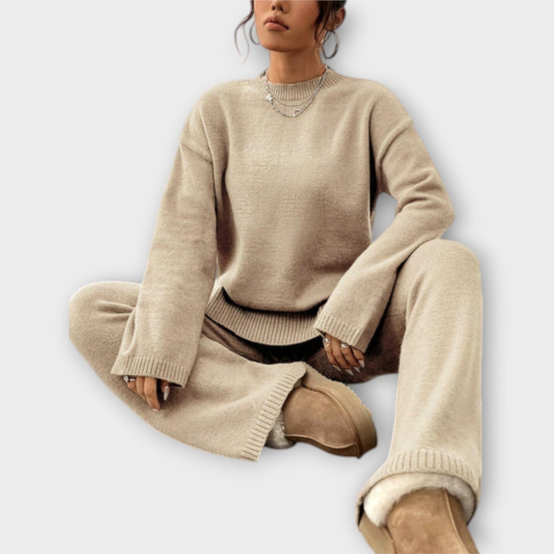 Marie – Conjunto Acanalado Marie – Conjunto Acanalado A minha loja Beige Einheitsgröße (S - 2XL) 