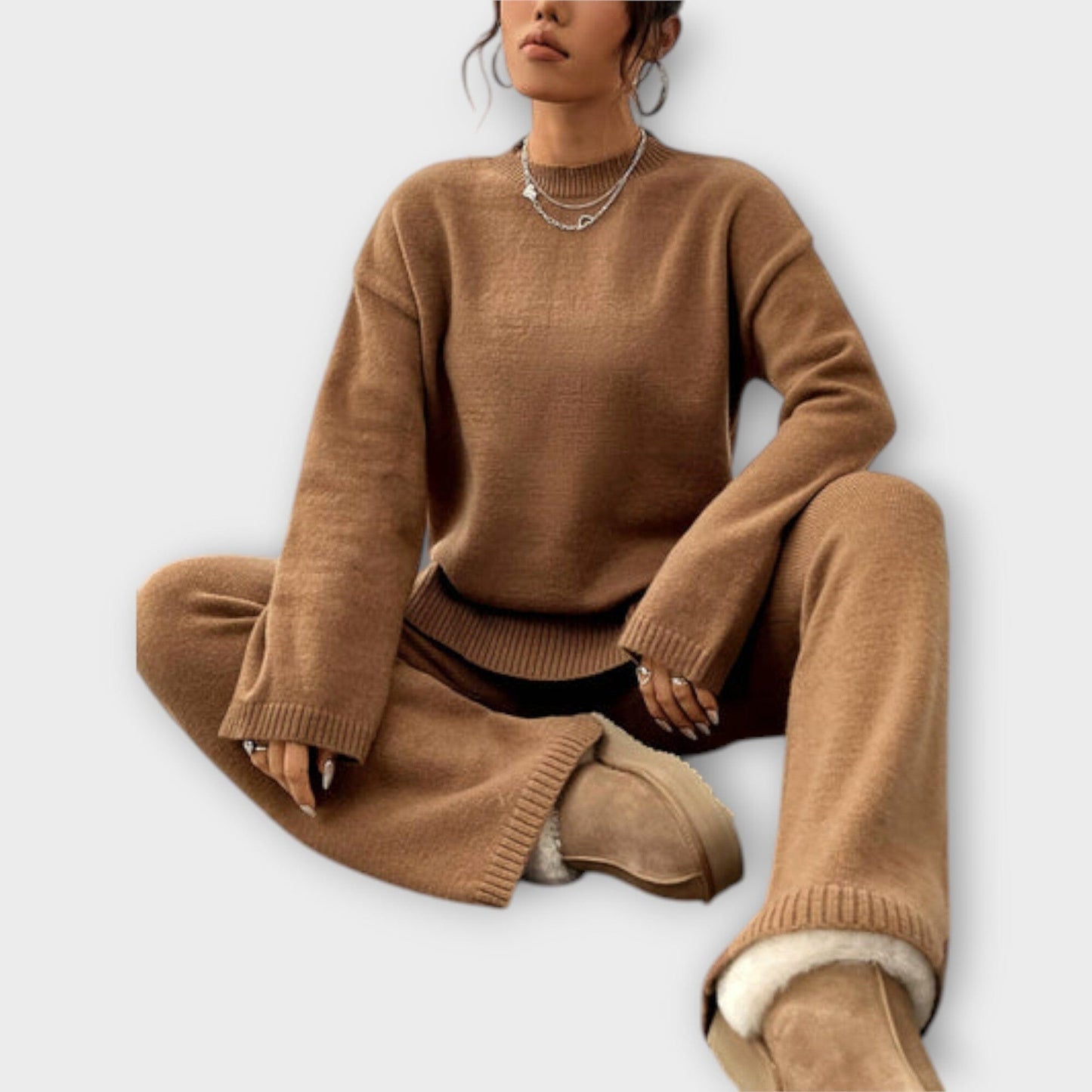 Marie – Conjunto Acanalado Marie – Conjunto Acanalado A minha loja Khaki Einheitsgröße (S - 2XL) 
