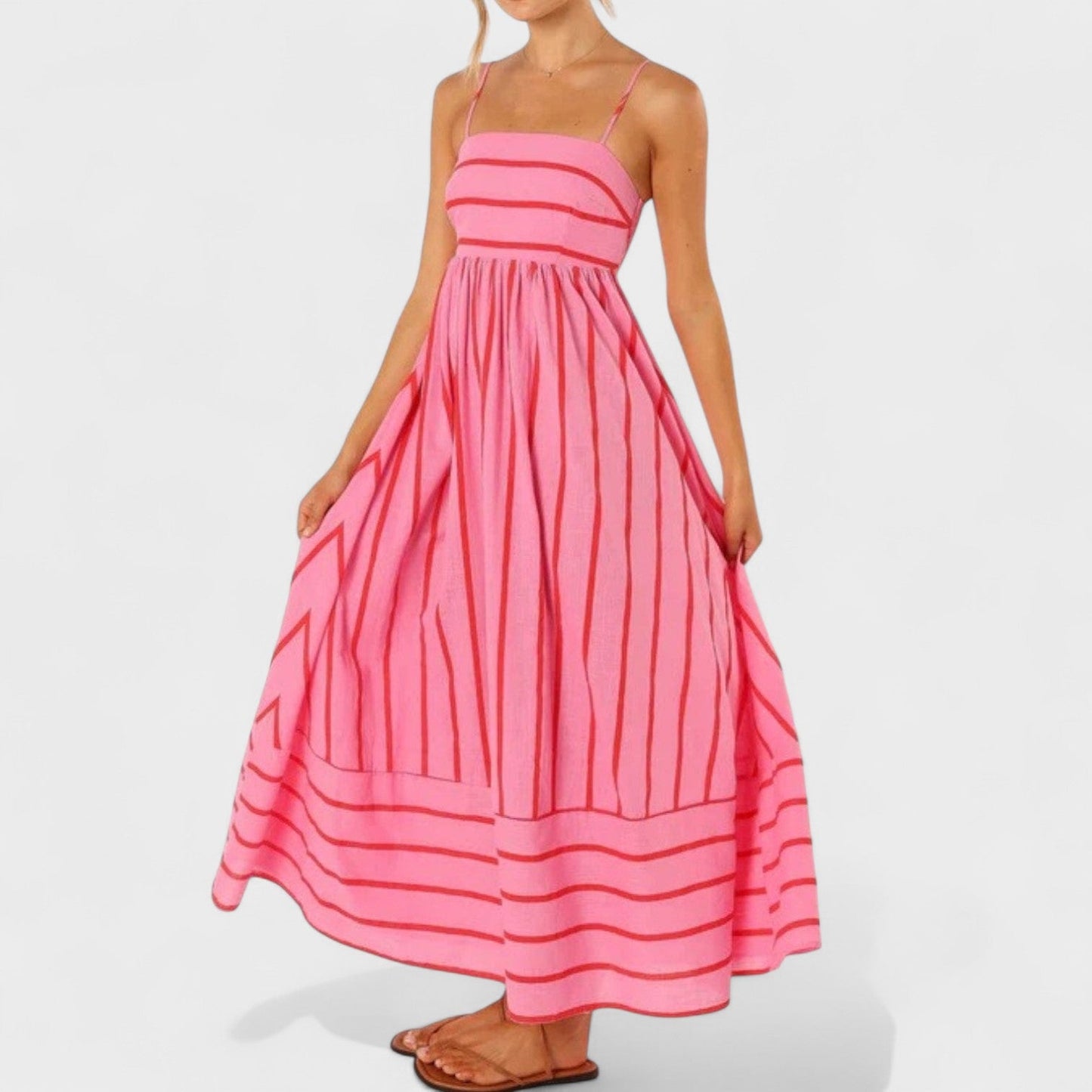 Isabel – Vestido Largo a Rayas