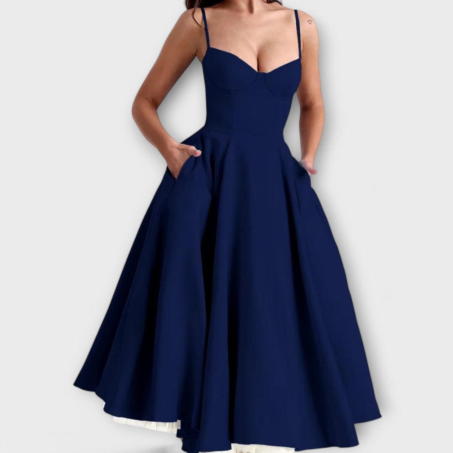 Mélie – Vestido ligero de verano con detalle de corsé Mélie – Vestido ligero de verano con detalle de corsé A minha loja Azul S 