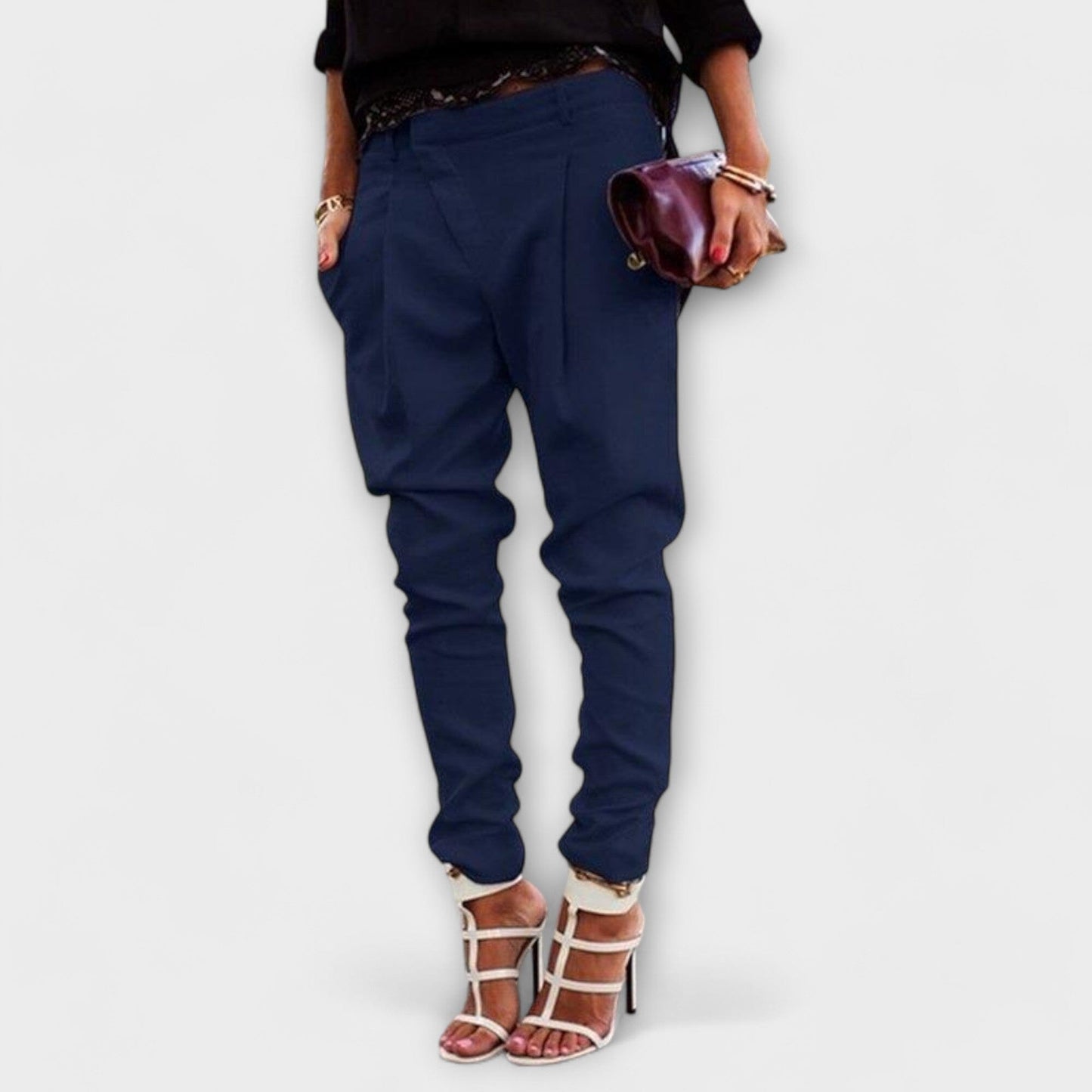 Mira – Pantalón de cintura alta elegante Mira – Pantalón de cintura alta elegante A minha loja Azul XS 