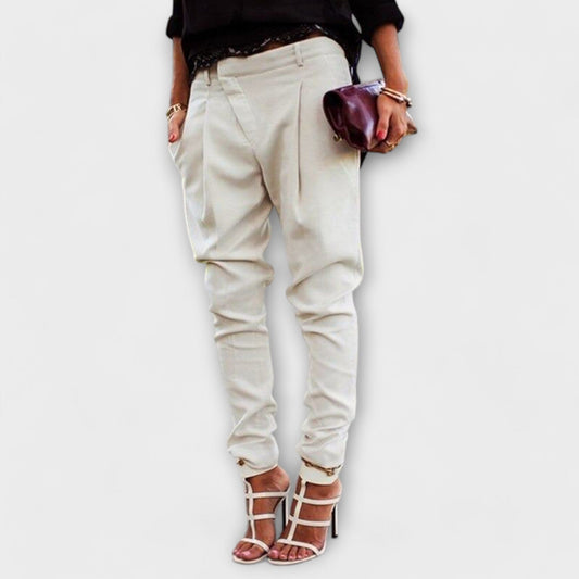 Mira – Pantalón de cintura alta elegante Mira – Pantalón de cintura alta elegante A minha loja Blanco XS 