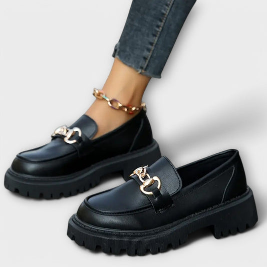 Mocasines de plataforma con hebilla para mujer – a la moda Mocasines de plataforma con hebilla para mujer – a la moda A minha loja Mattes Schwarz 35 