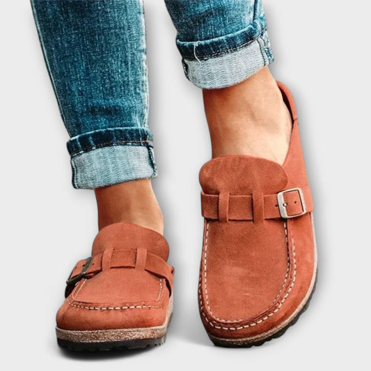 Mocasines ortopédicos para mujer con hebilla decorativa Mocasines ortopédicos para mujer con hebilla decorativa A minha loja Naranja 37 
