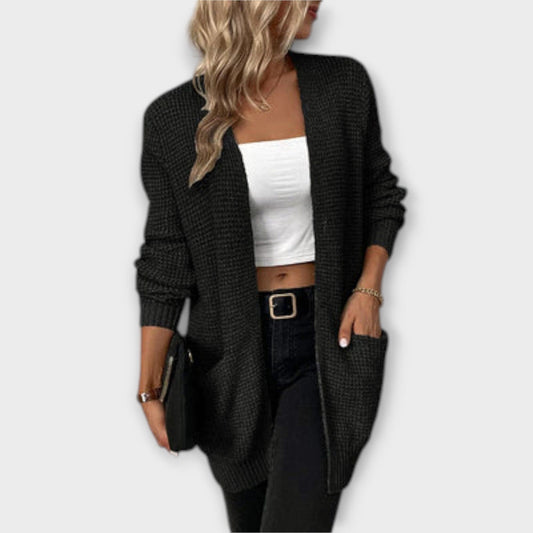 Nancy – Cárdigan de Punto Casual con Bolsillos Nancy – Cárdigan de Punto Casual con Bolsillos A minha loja Negro S 