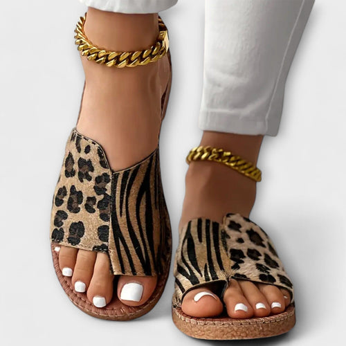 Pantolettes bicolores con estampado de leopardo elegantes Pantolettes bicolores con estampado de leopardo elegantes A minha loja Leopardenmuster 37 