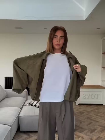 Chaqueta Bomber Vintage Efecto Ante - ZARA