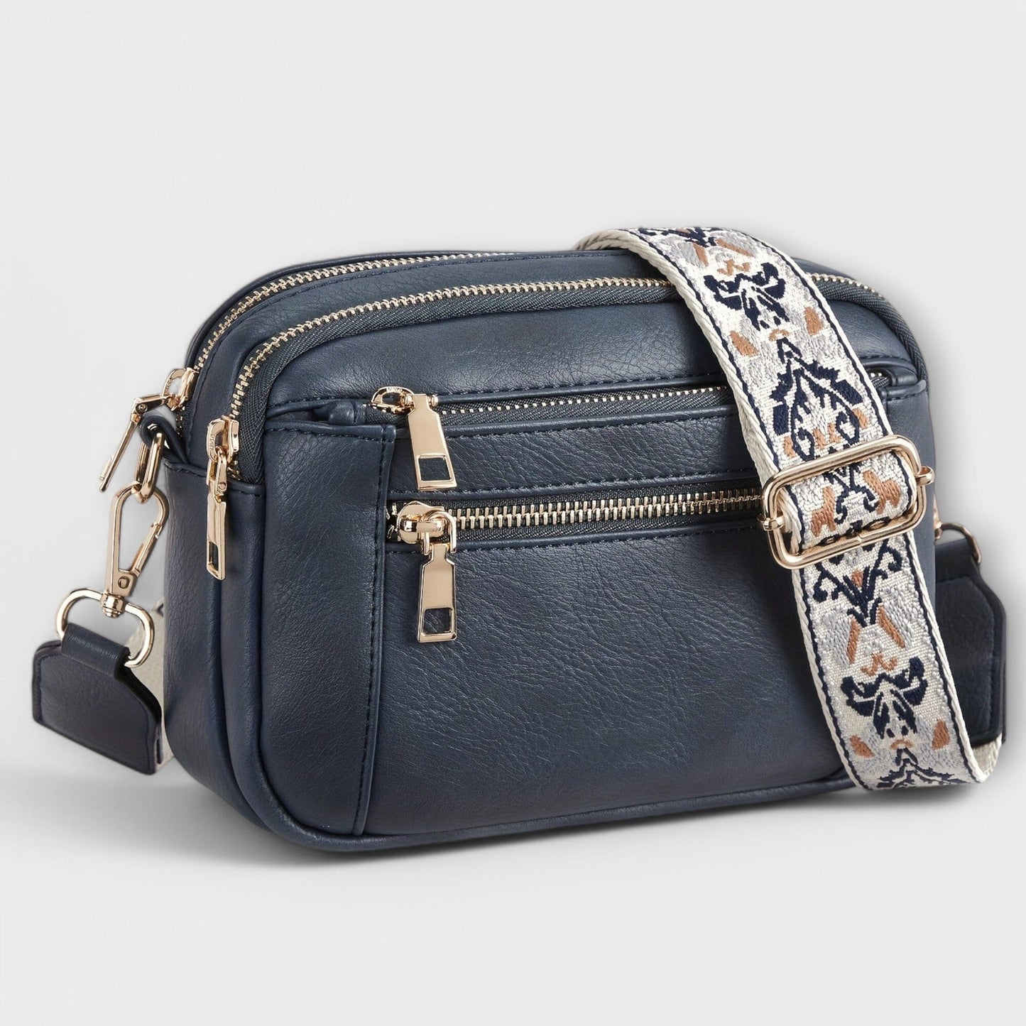 Rita. – Bolso bandolera de cuero vegano Rita. – Bolso bandolera de cuero vegano Rita Navy 