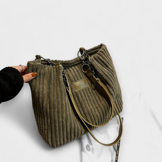 Rita. – Bolso de hombro de pana suave Rita. – Bolso de hombro de pana suave Rita Verde 