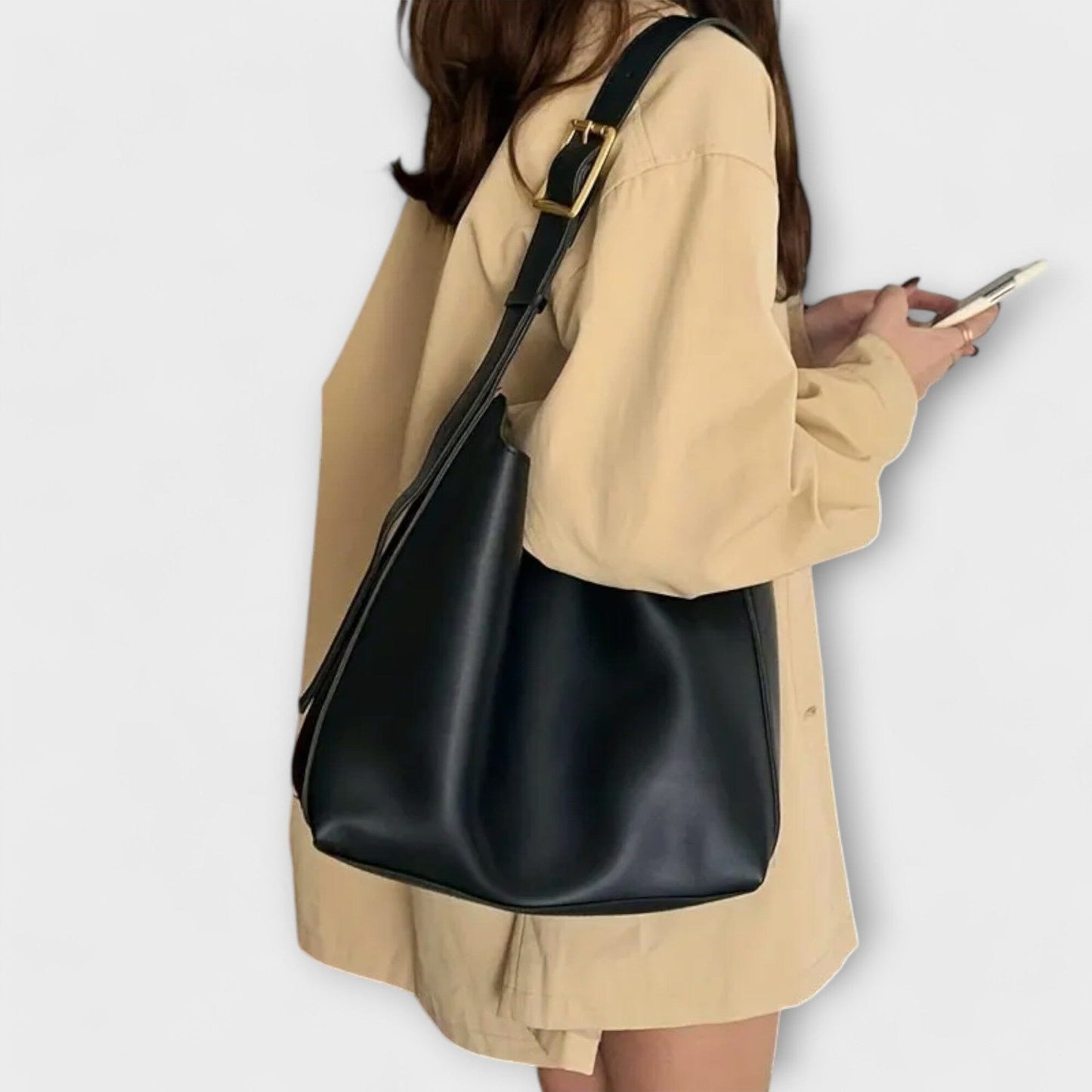 Rita. – Bolso de hombro elegante de cuero Rita. – Bolso de hombro elegante de cuero Rita Negro 