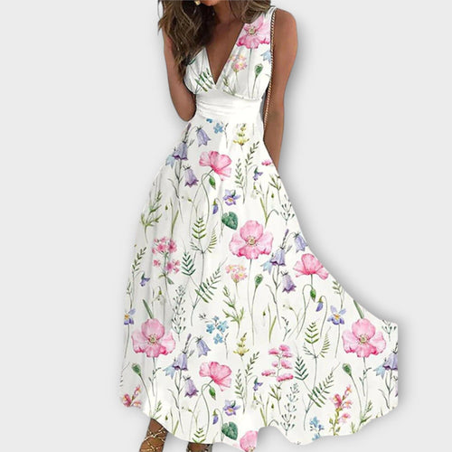 Romy – Vestido floral con escote en V Romy – Vestido floral con escote en V A minha loja Rosa S 