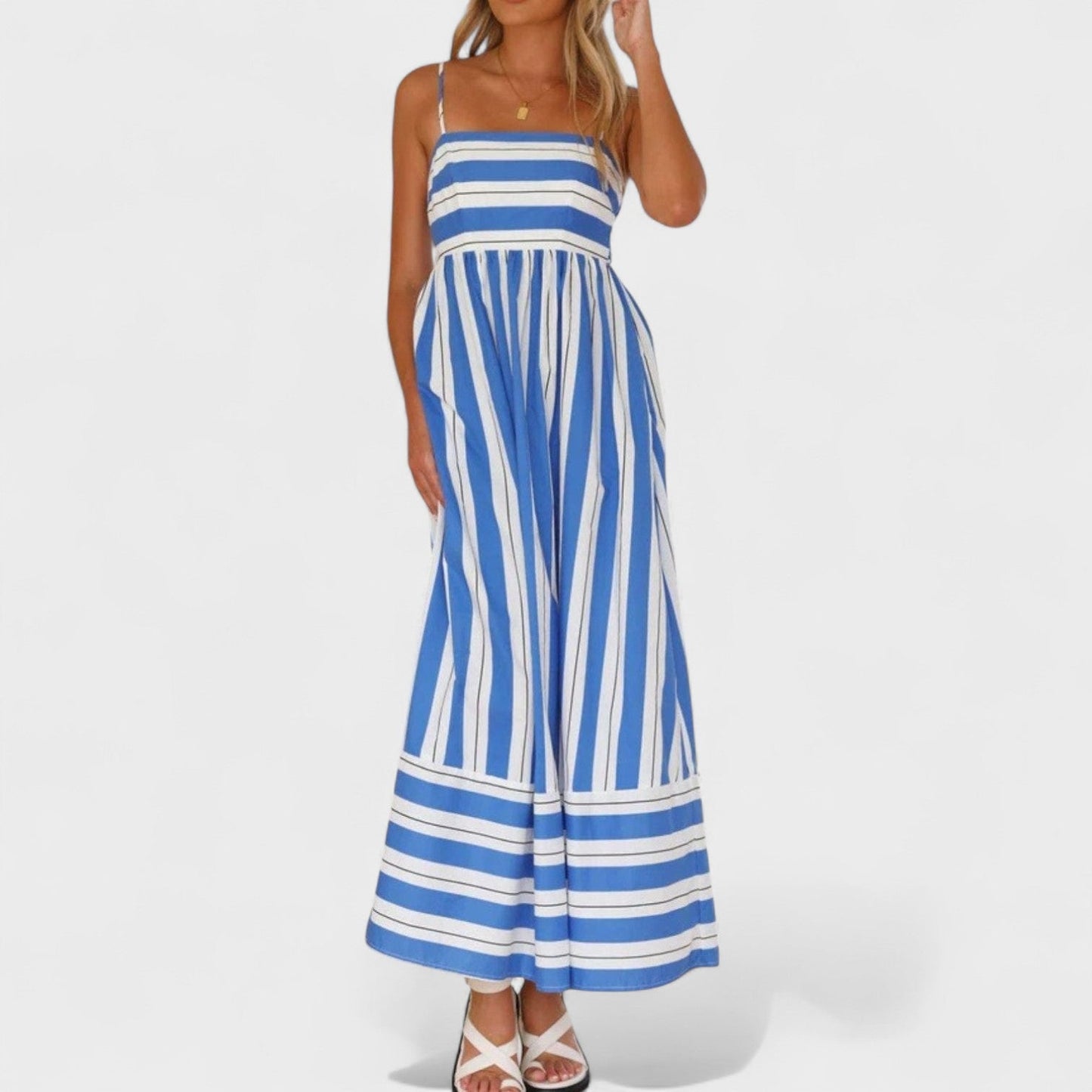 Isabel – Vestido Largo a Rayas