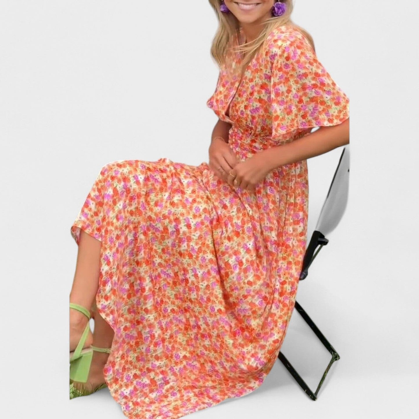 Sandra | Maxi vestido elegante con escote en V Sandra | Maxi vestido elegante con escote en V Rita 