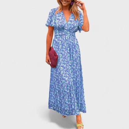 Sandra | Maxi vestido elegante con escote en V Sandra | Maxi vestido elegante con escote en V Rita Azul S 