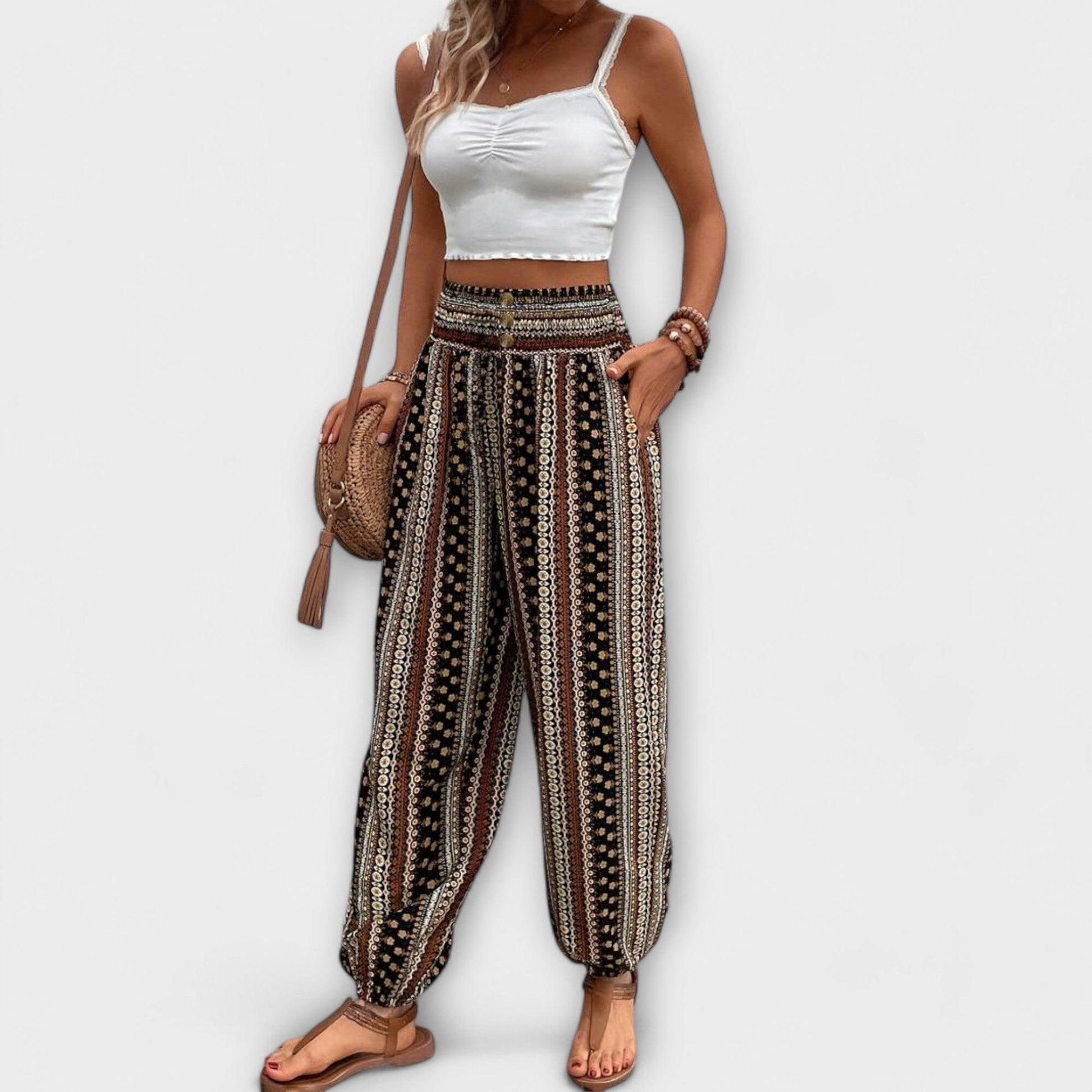 Scarlett – Pantalón con gráfico étnico Scarlett – Pantalón con gráfico étnico A minha loja 