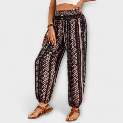 Scarlett – Pantalón con gráfico étnico Scarlett – Pantalón con gráfico étnico A minha loja Pink XS 