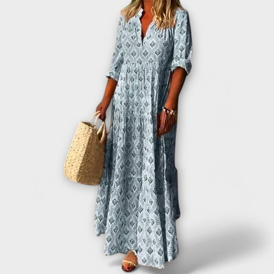 Sera – Elegante y cómoda vestido largo de primavera Sera – Elegante y cómoda vestido largo de primavera A minha loja Azul S 