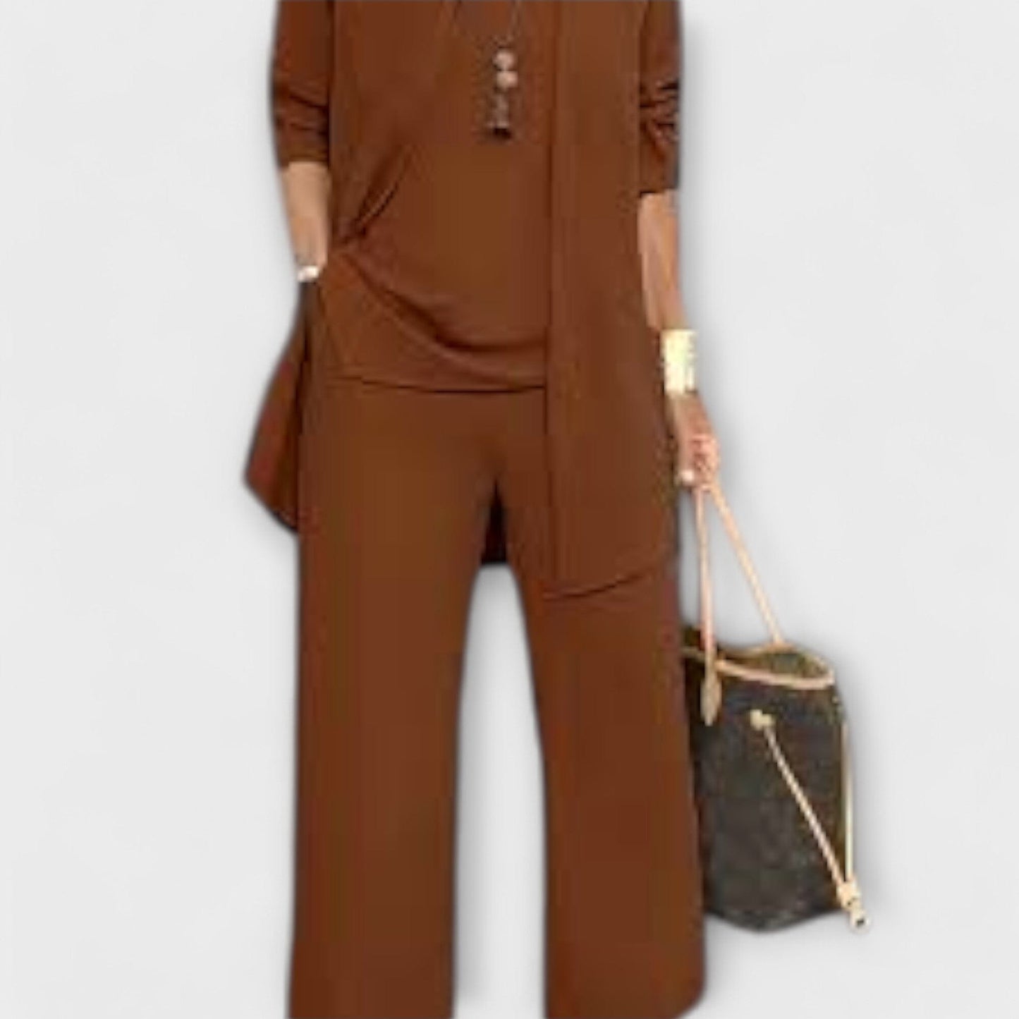Sophia - Conjunto Casual de Tres Piezas Sophia - Conjunto Casual de Tres Piezas A minha loja Dunkelbraun S 