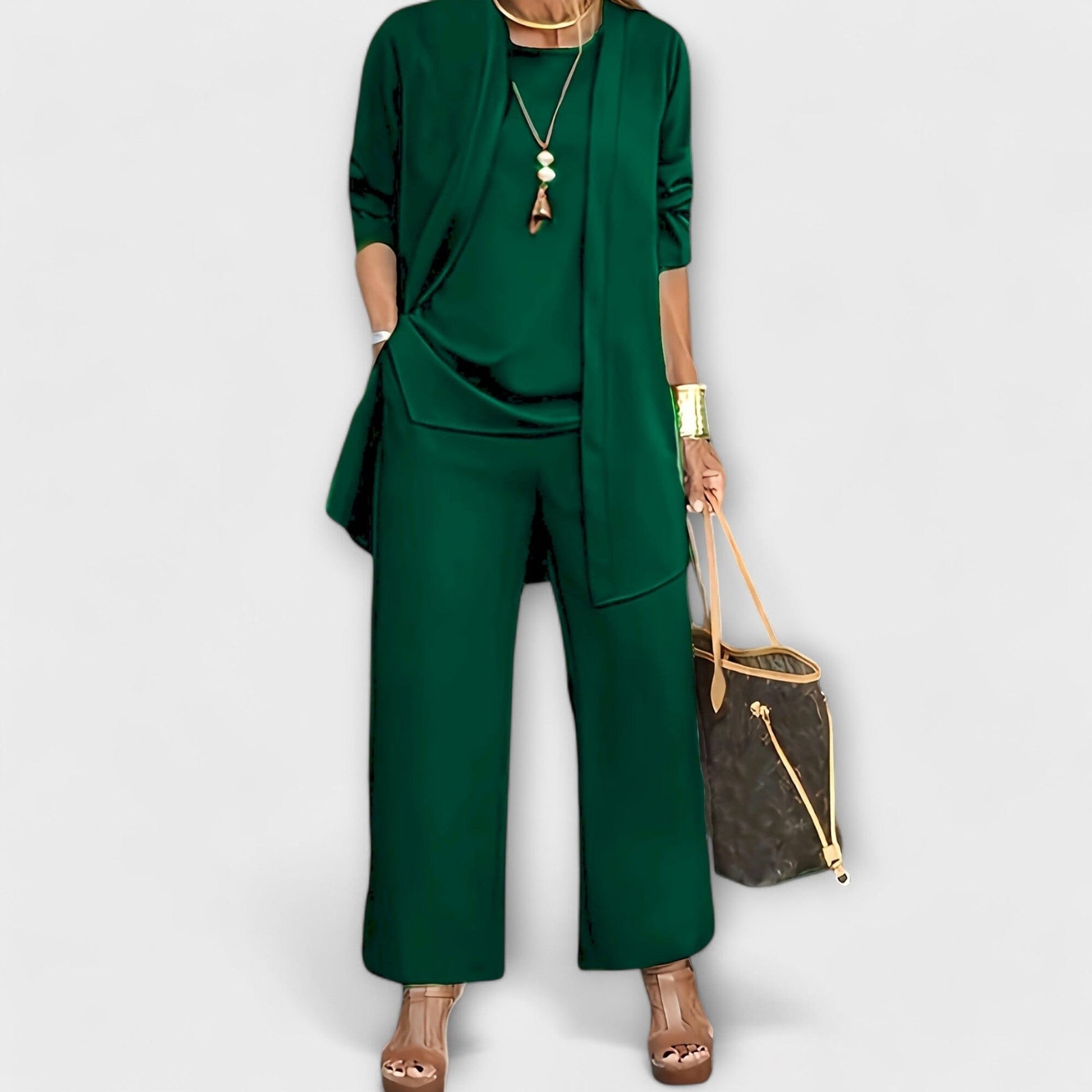 Sophia - Conjunto Casual de Tres Piezas Sophia - Conjunto Casual de Tres Piezas A minha loja Verde S 