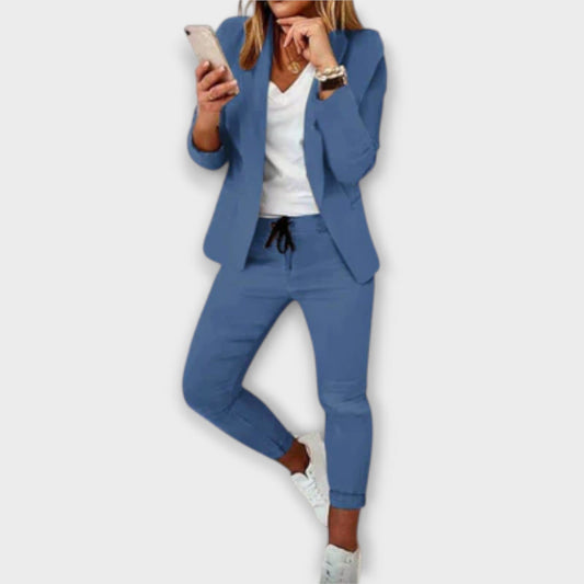 Sophia – Conjunto de Blazer Elegante y Cómodo Sophia – Conjunto de Blazer Elegante y Cómodo A minha loja Azul S 