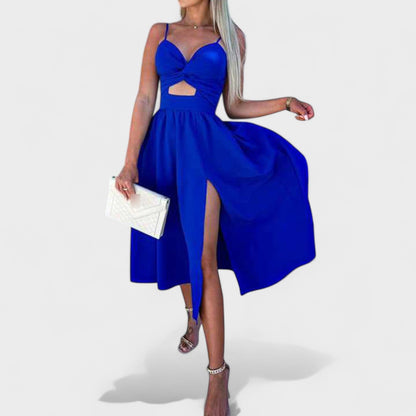 Cielo Divino – Vestido Midi con Abertura Frontal