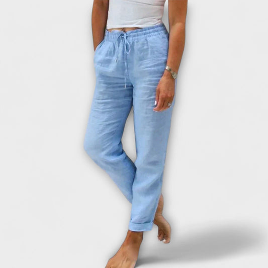 Stacy – Pantalón de lino ligero Stacy – Pantalón de lino ligero A minha loja Azul XS 