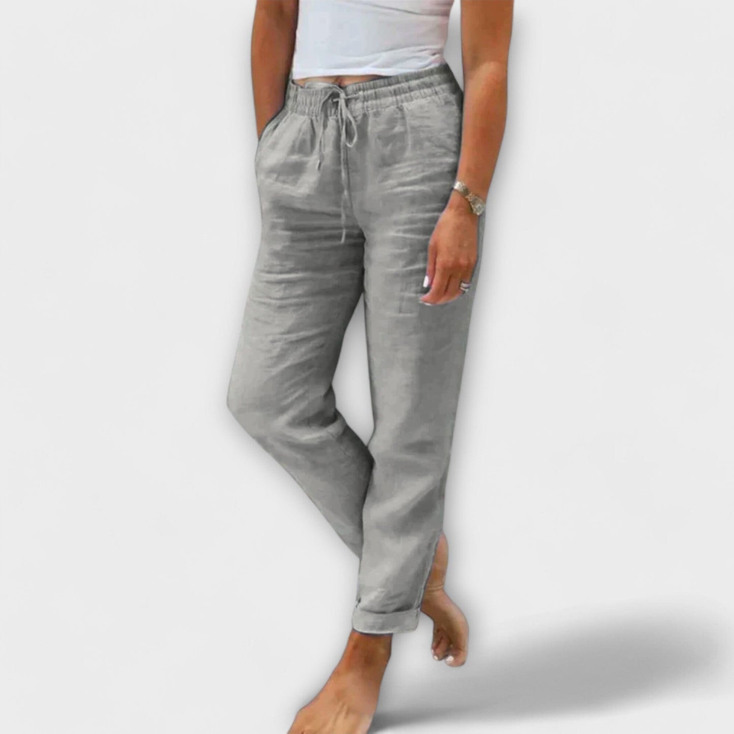 Stacy – Pantalón de lino ligero Stacy – Pantalón de lino ligero A minha loja Grau XS 