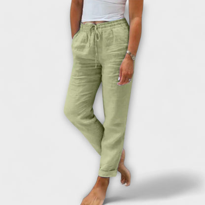 Stacy – Pantalón de lino ligero Stacy – Pantalón de lino ligero A minha loja Verde XS 