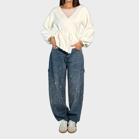 Valerie - Vaqueros de silueta holgada y sutil brillo Valerie - Vaqueros de silueta holgada y sutil brillo Rita Azul oscuro XS (32–34) 