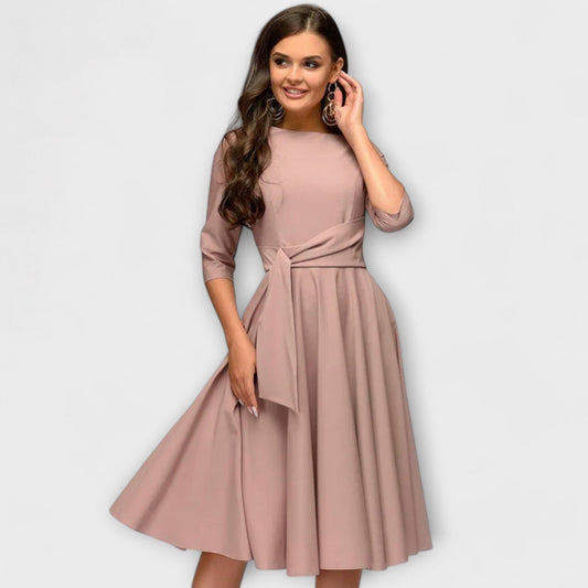 Vestido estilo swing elegante Vestido estilo swing elegante A minha loja Pink S 