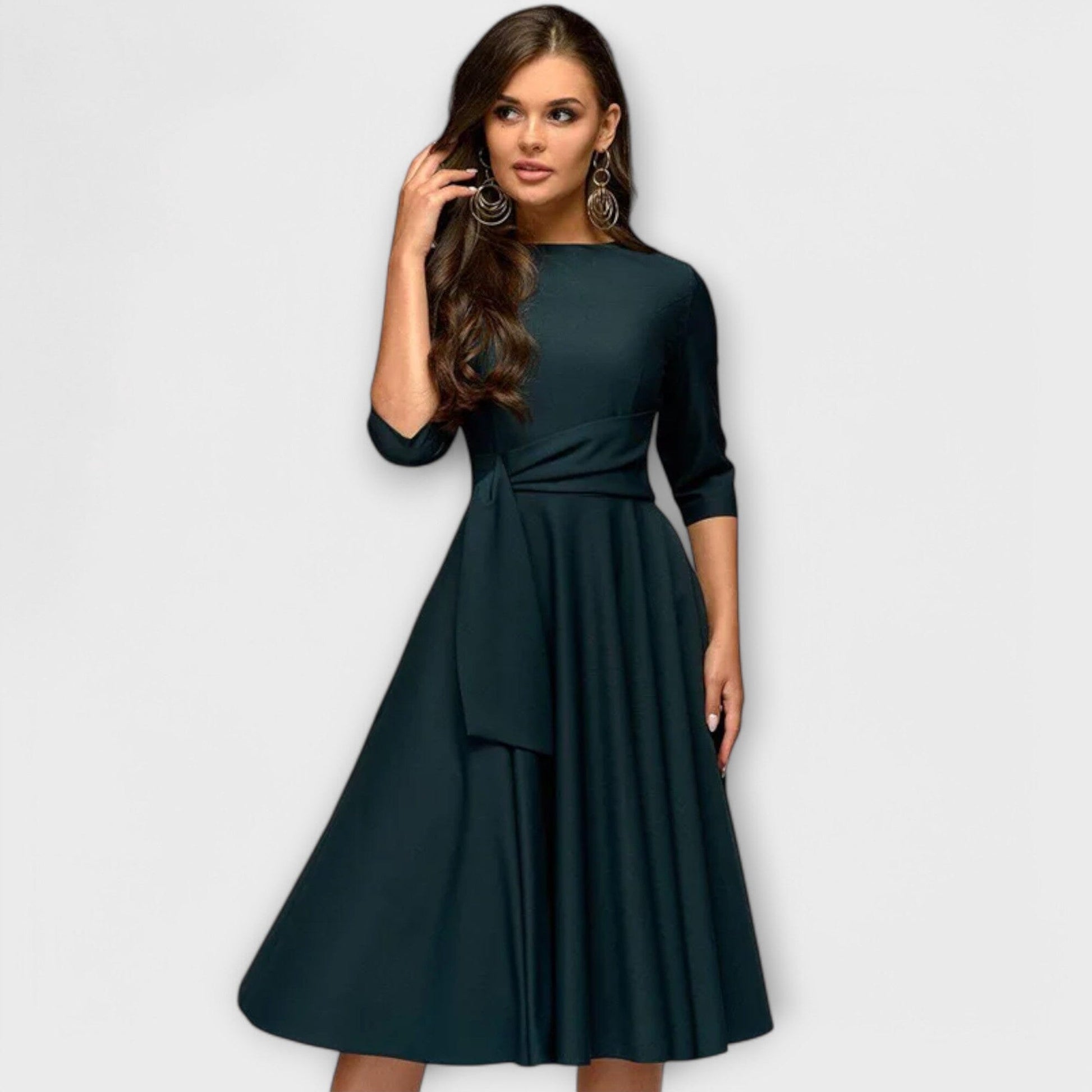 Vestido estilo swing elegante Vestido estilo swing elegante A minha loja Verde S 