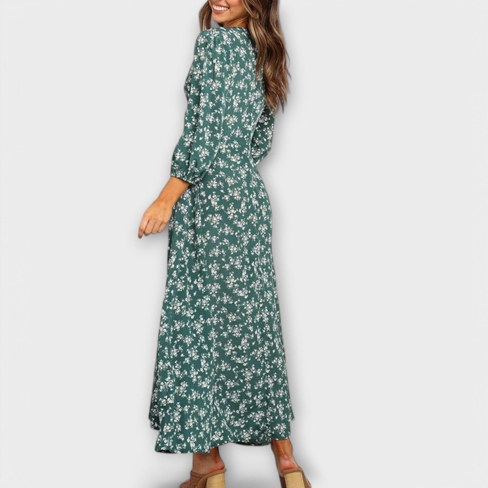 Vestido largo de mujer con estampado floral Vestido largo de mujer con estampado floral A minha loja 