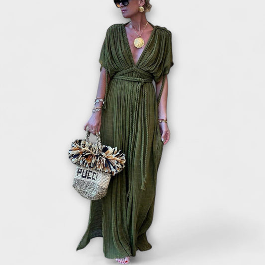 Vestido largo estilo kimono con inspiración griega Vestido largo estilo kimono con inspiración griega A minha loja Verde Einheitsgröße 
