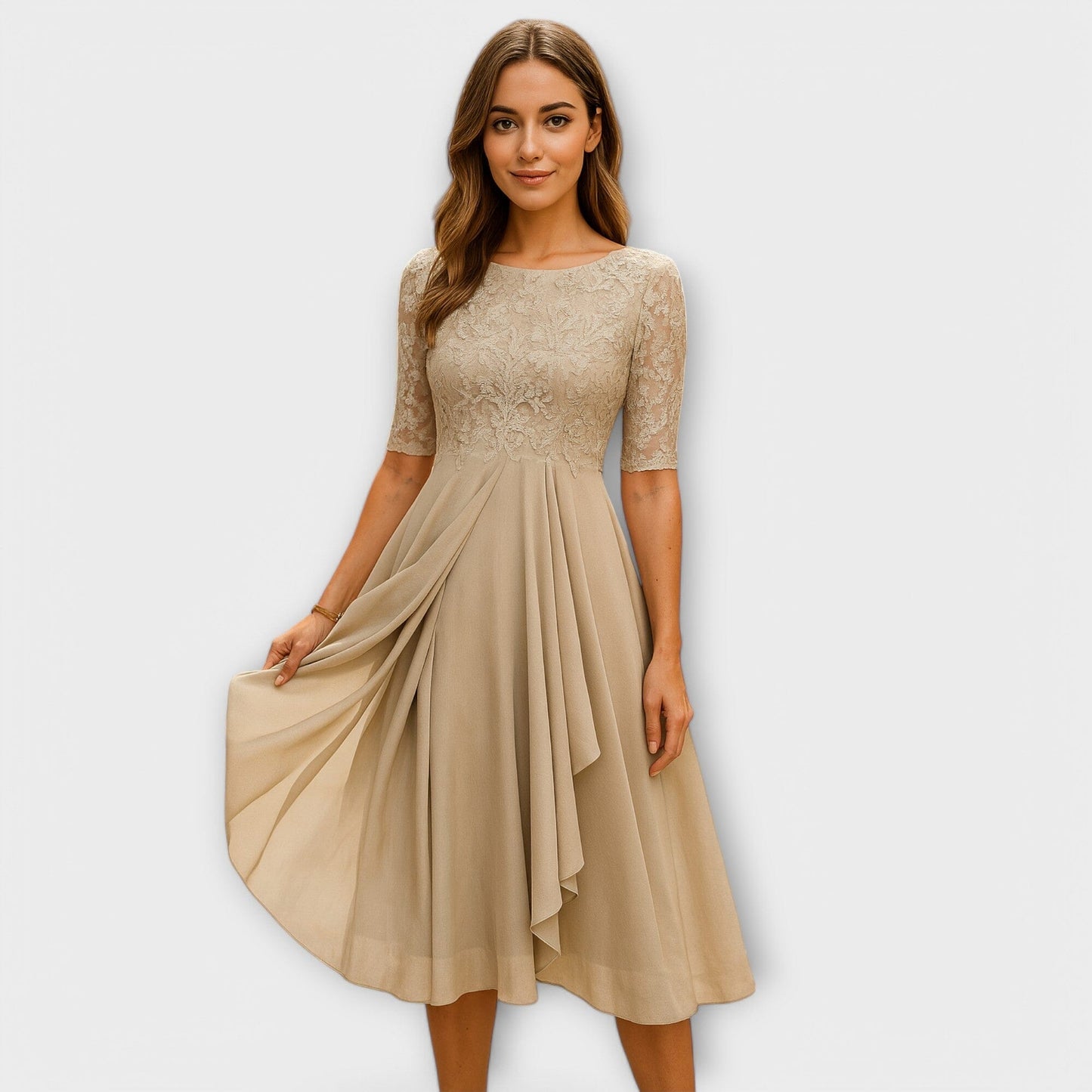Vestido para invitadas de boda Vestido para invitadas de boda A minha loja Beige XS 