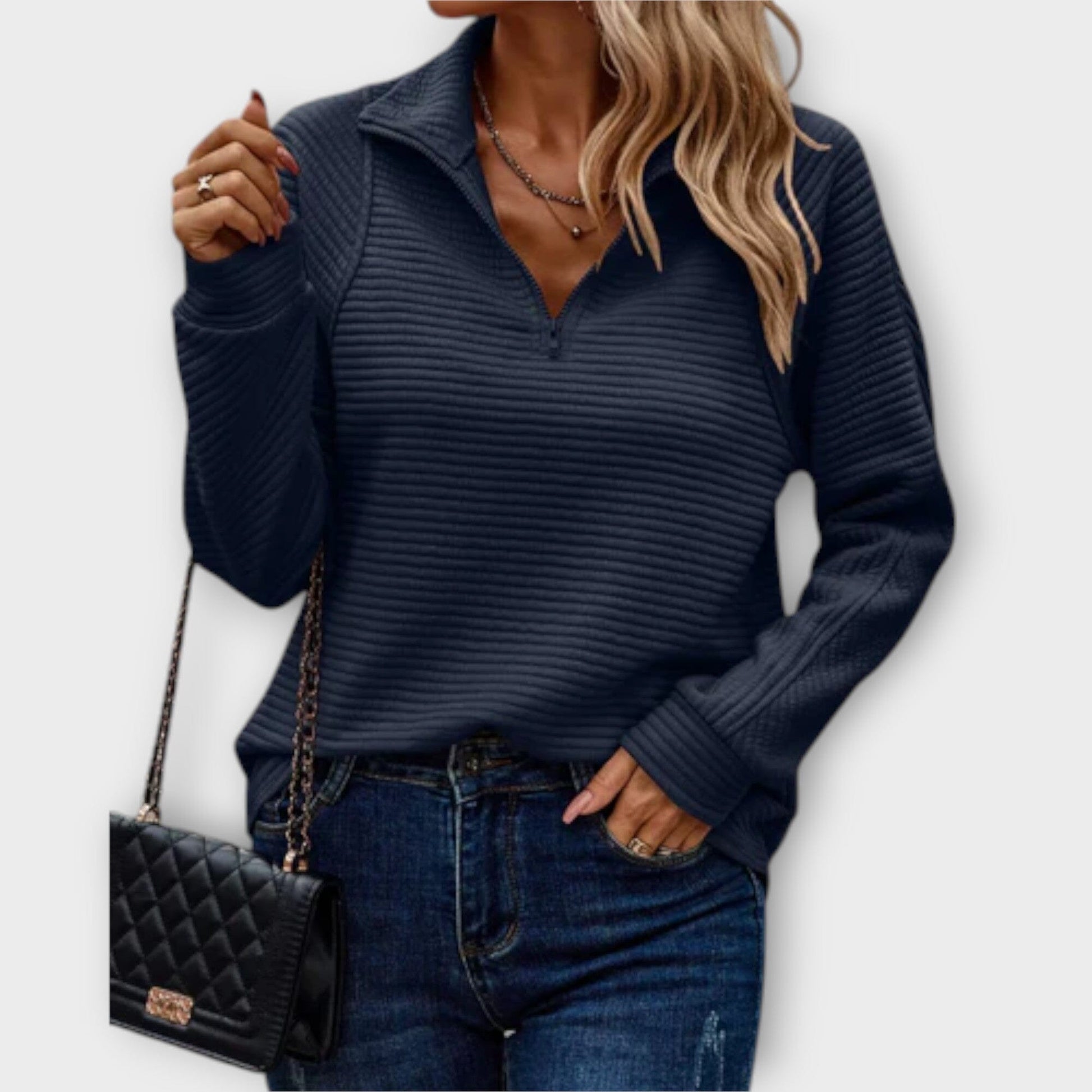 Vilja - Pullover con Media Cremallera Vilja - Pullover con Media Cremallera A minha loja Azul S 